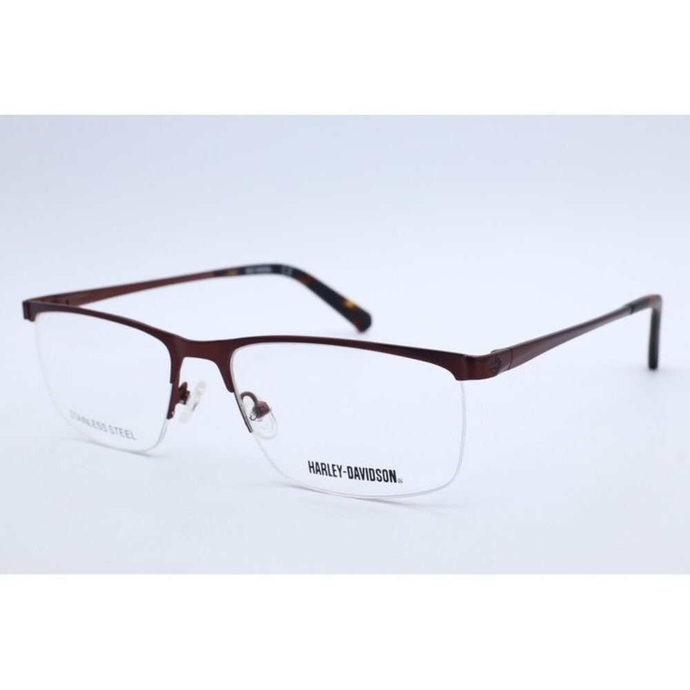 HARLEY-DAVIDSON HD 0778 049 Rectangle Dark brown Eyeglasses Clear Lenses 55mm